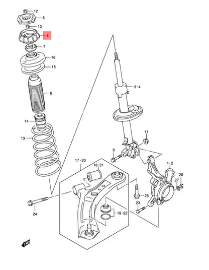 Absorber Mounting for Suzuki Swift (2011-2017)