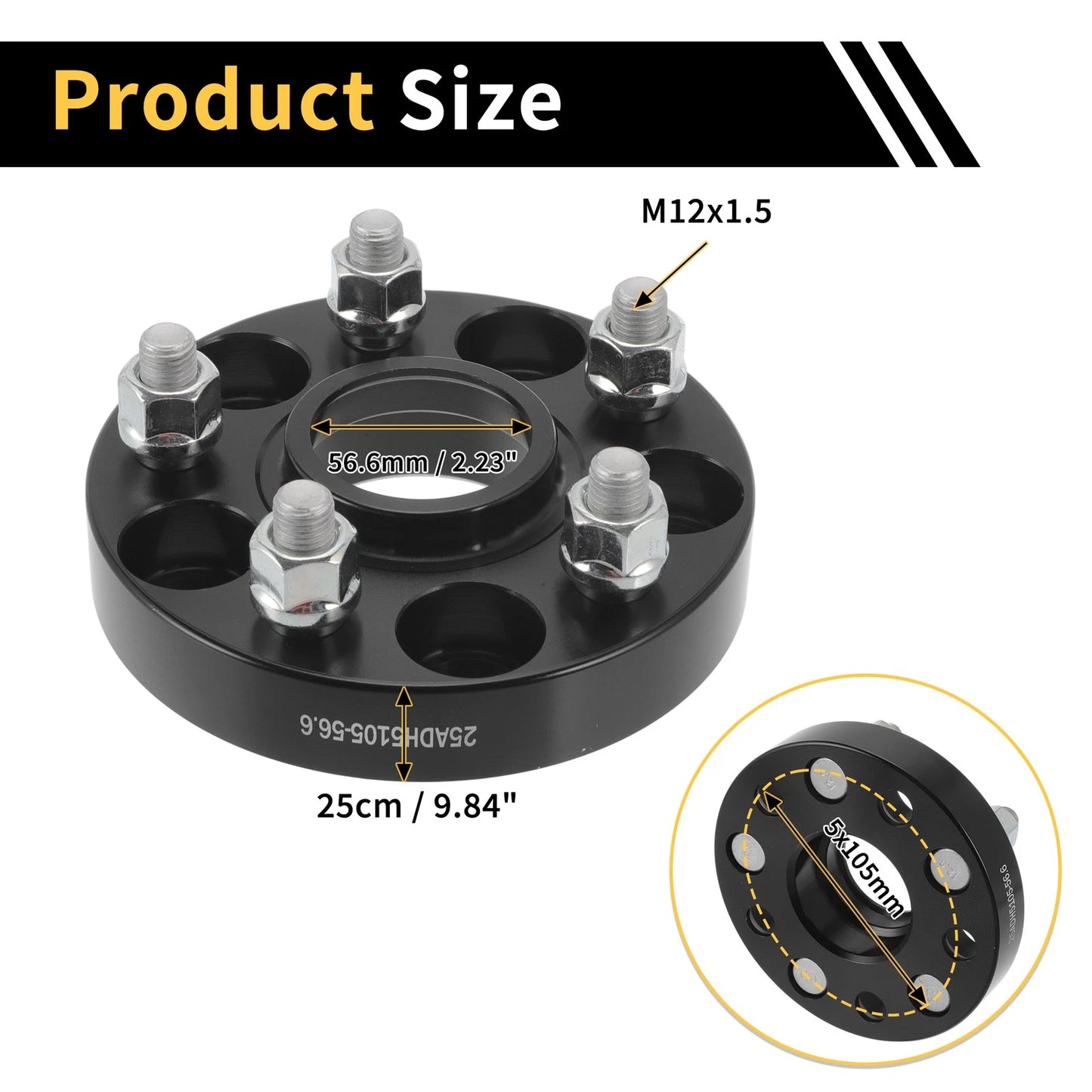 Wheel Spacers 5x105mm / 2.23in M12x1.5 for Chevrolet Trax (2013-2020)