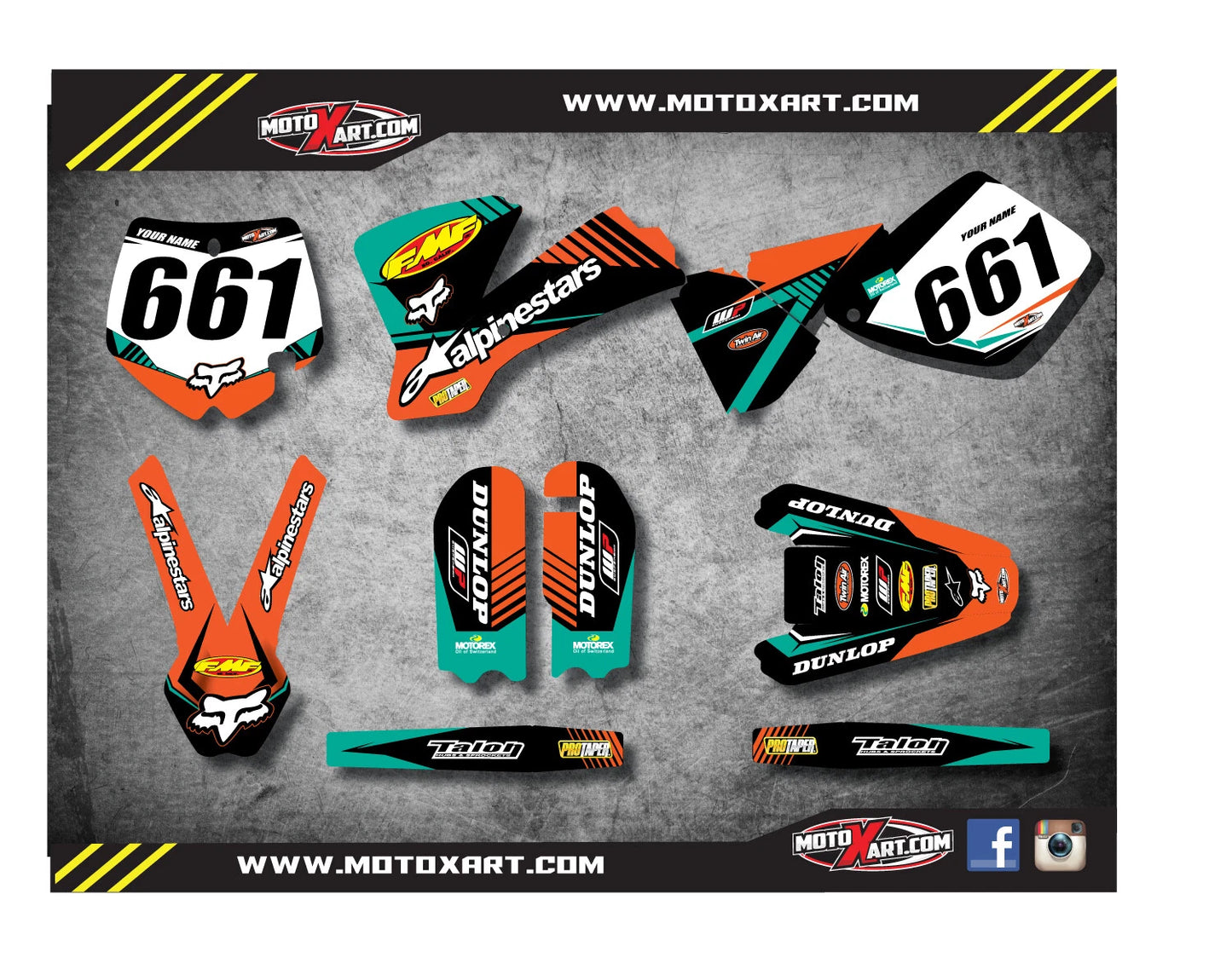 Custom Graphics Kit VITAL Style Decals for KTM 65 (2002-2008)