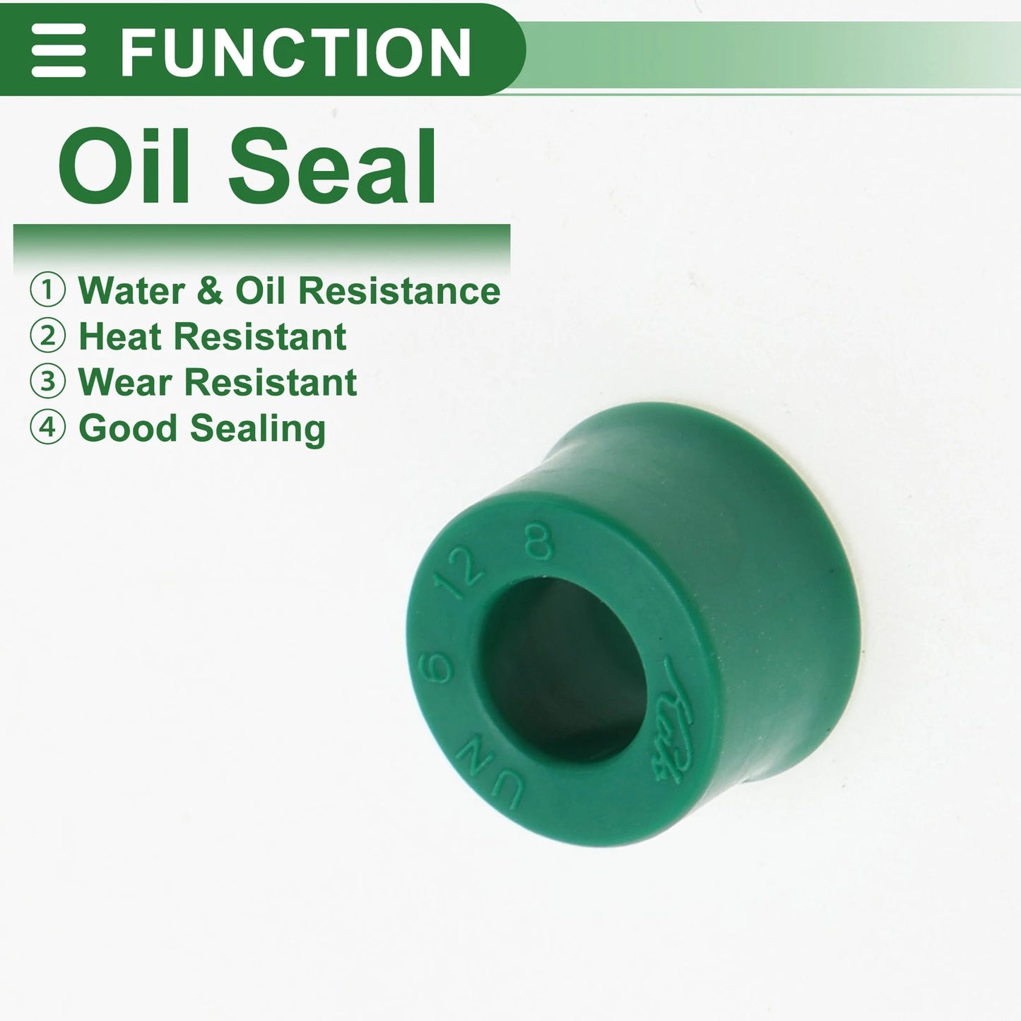 Oil Seal 6x12x8mm TPU High Pressure Green 5 Pcs