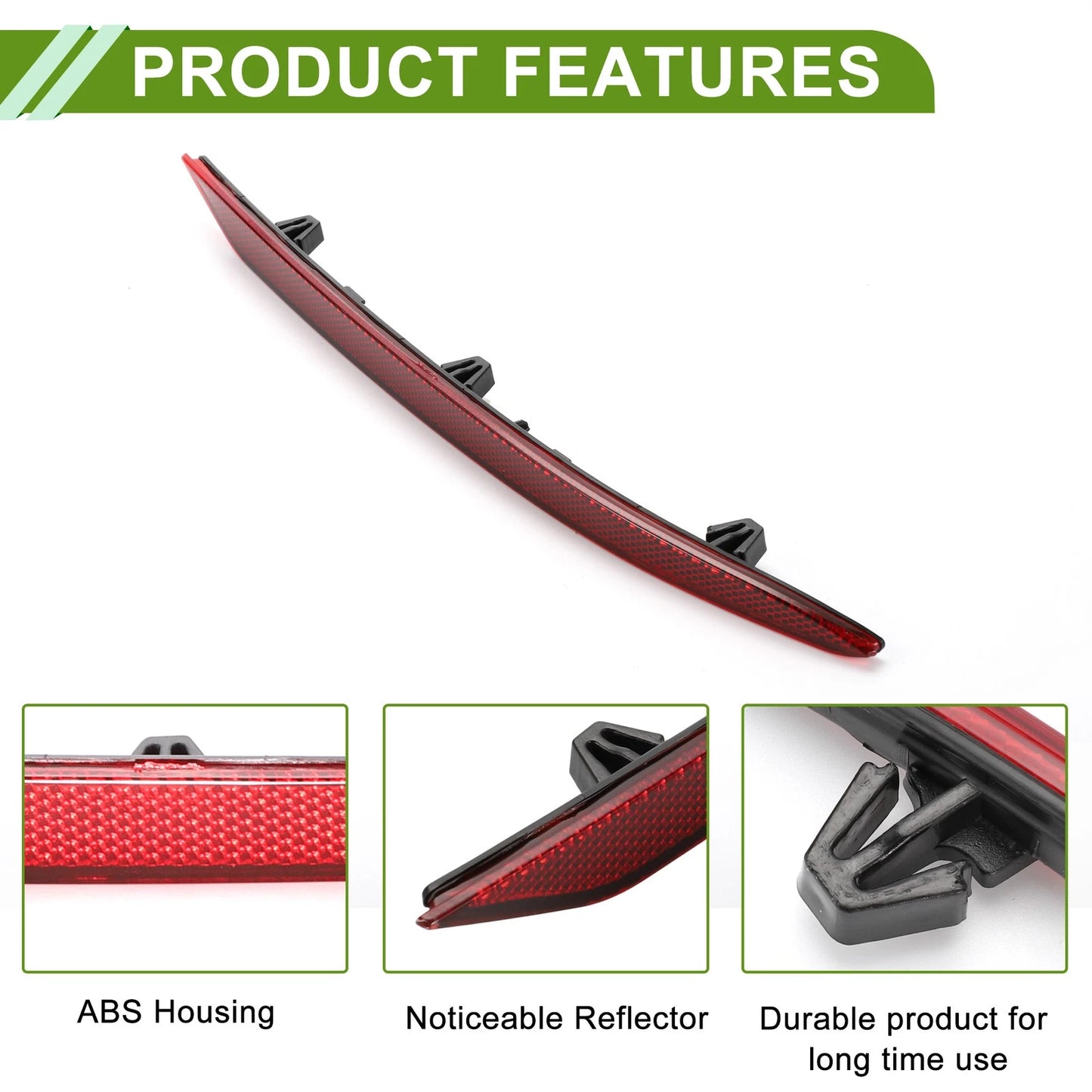 Bumper Reflector for Ford Fusion (2019-2020) Red 1pc Rear Right