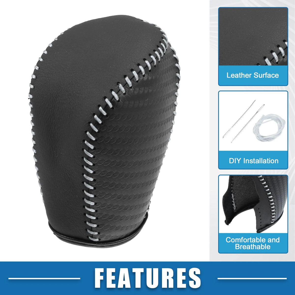Gear Shifting Knob Cover for Honda Civic 10th Gen (2016-2021) Black Gray