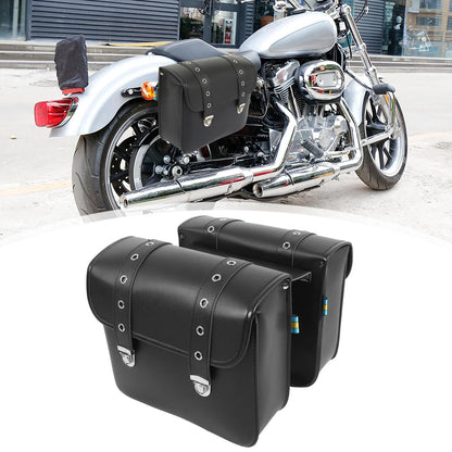 Pair Motorcycle Saddlebag Side Tool Bags Waterproof Faux Leather for Make Model
