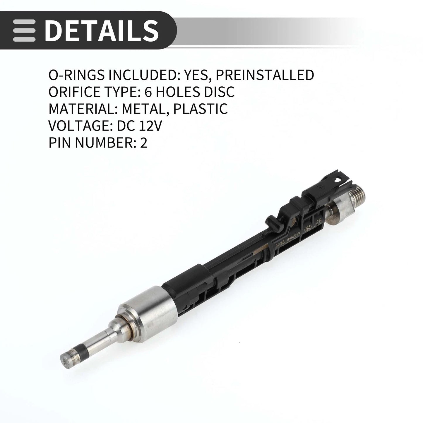 Fuel Injector for BMW X5 35i 3.0 (2014-2016) Black 1 Pc