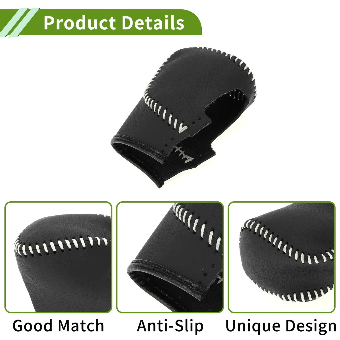 Car Gear Shift Knob Cover Black Beige Faux Leather for Honda Civic (2022-2024)