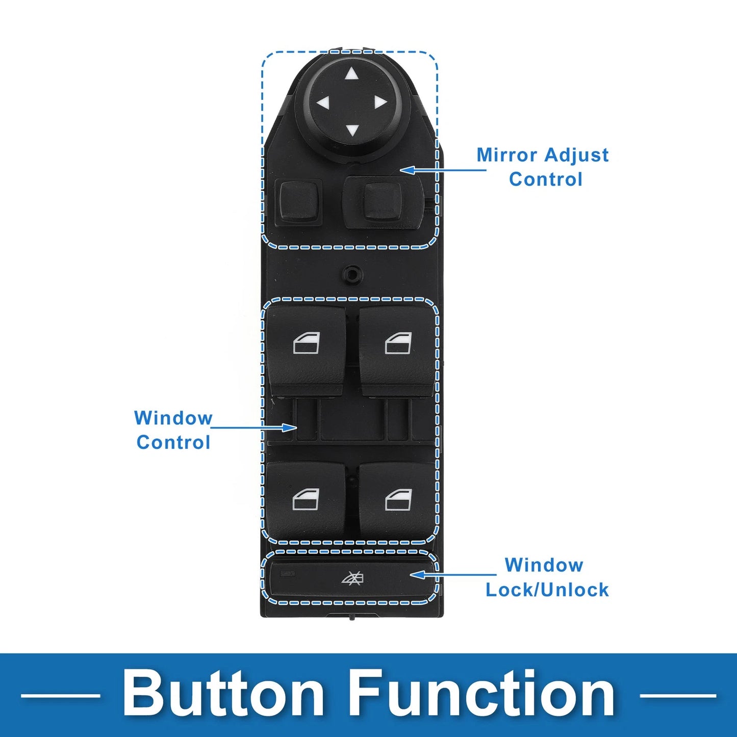 Power Window Switch for BMW 525i Base 2.5L L6 (2004-2005)