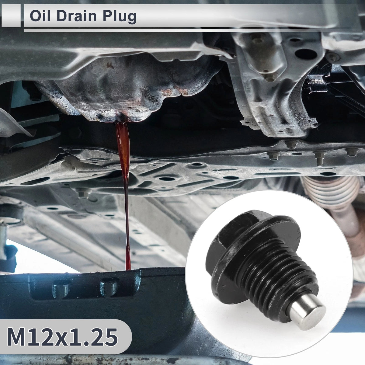 M12x1.25 Oil Drain Plug W/Gasket for Car/Motorcycle