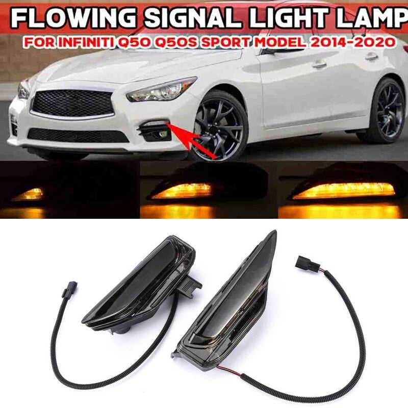 Smoked Fog Turn Signal Light for Infiniti Q50S Q50 Sport (2014-2020)