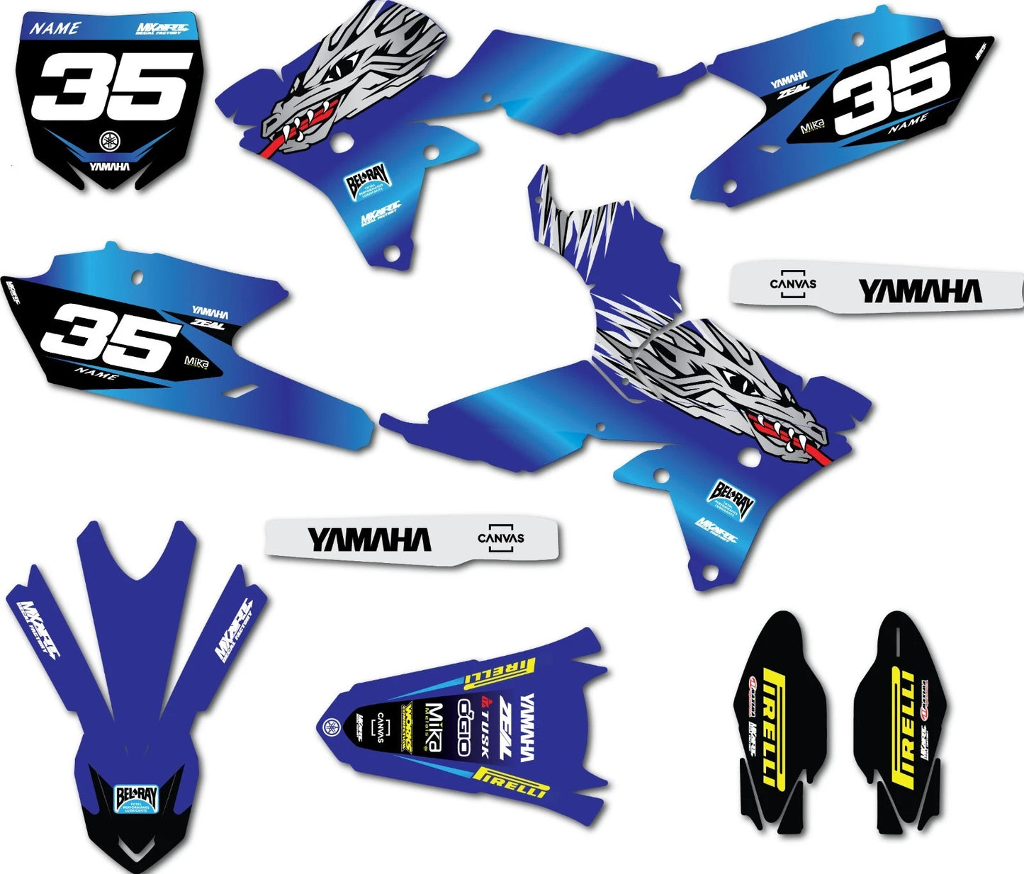 Yamaha YZF 250 Graphics Kit 2014-2018 Engine Stickers