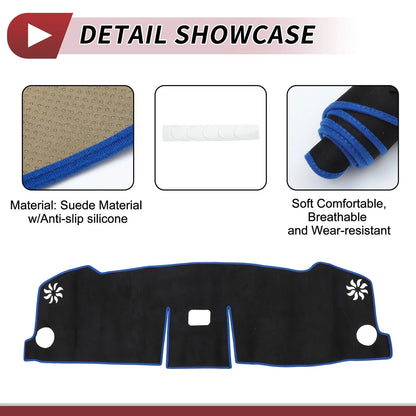 Dashboard Cover Mat for Honda VEZEL RV Series 2021-2024 Protector Black Blue