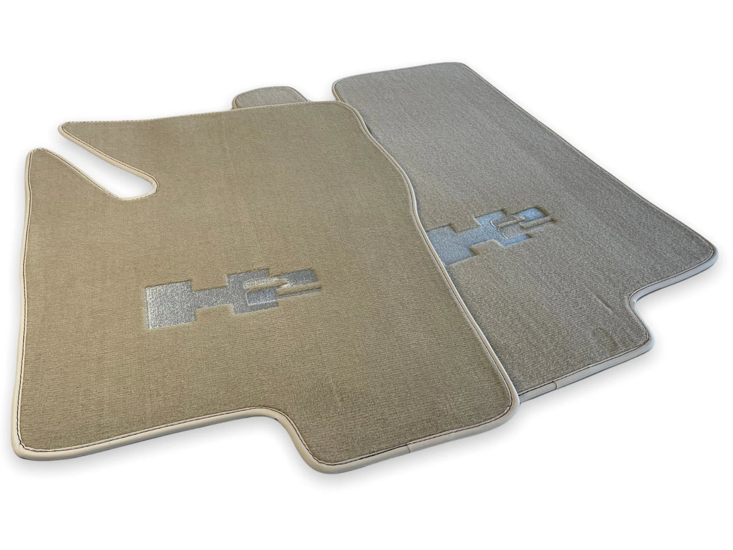 Beige Tailored Floor Mats for Hummer H2 with H2 Emblem (2003-2009)