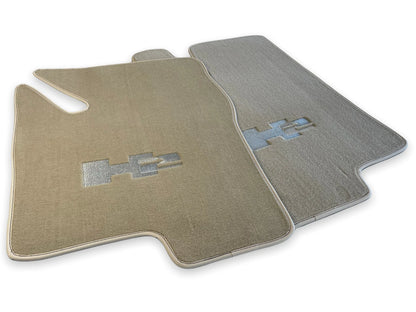Beige Tailored Floor Mats for Hummer H2 with H2 Emblem (2003-2009)