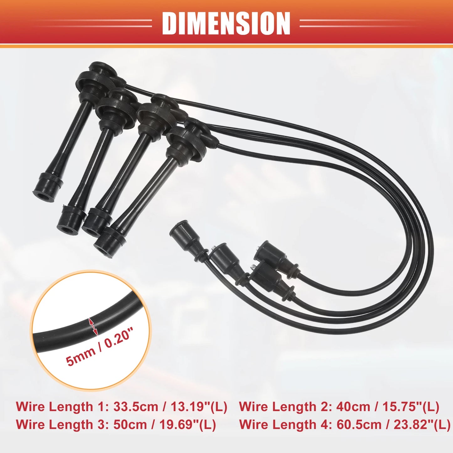 4pcs Spark Plug Wire Ignition Coil Cable for Mitsubishi L300 (1996-2007)