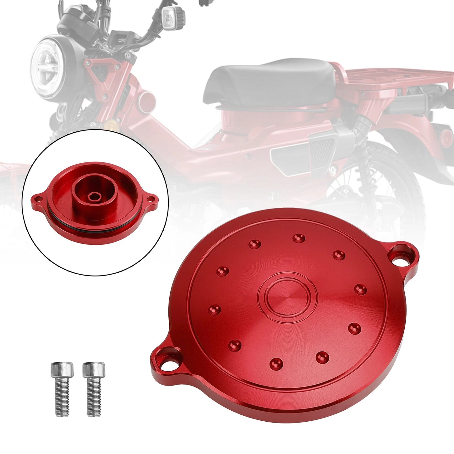 Cylinder Head Side Cover Protector Red for Honda C/Ct125 Cub110 Trail Grom (2021-2023)