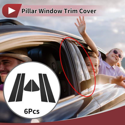 6 Pcs Car Door Pillar Window Trim for Suzuki SX4 (2007-2014) Black