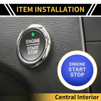 Engine Start Stop Button Switch Knob Cover Blue for Toyota Tacoma (2016–2023)