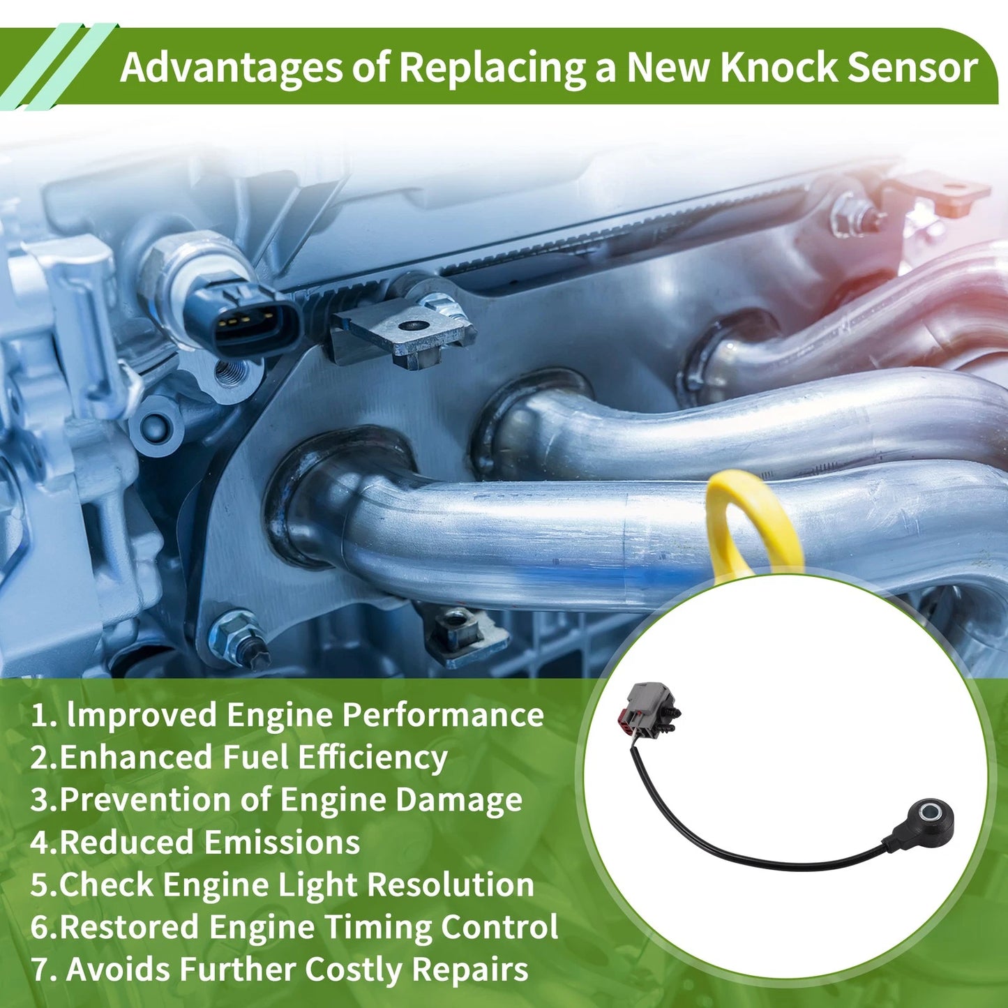 Ignition Knock Sensor for Ford Focus 2005-2012 (1 x Sensor)