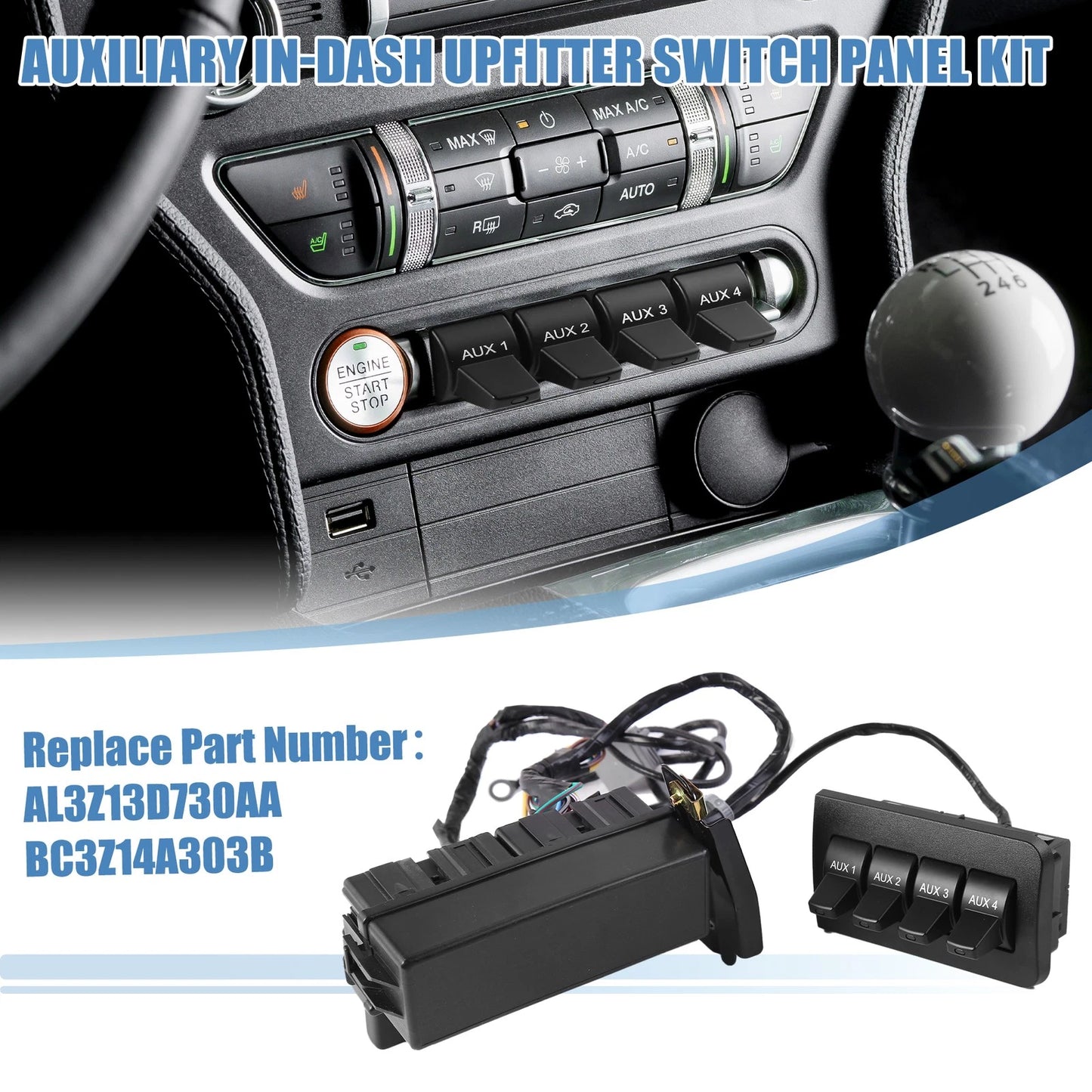 Auxiliary Upfitter Switch Panel Kit for Ford Super Duty (2017-2023)