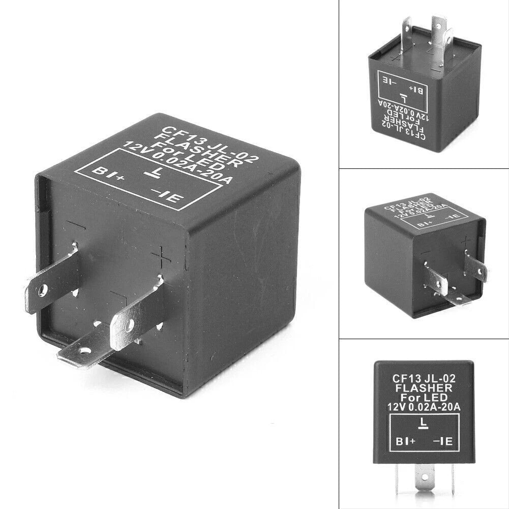 12V 3 Pin Adjustable Speed LED Flasher Relay for Car - CF13 JL-02 (2010-2023)