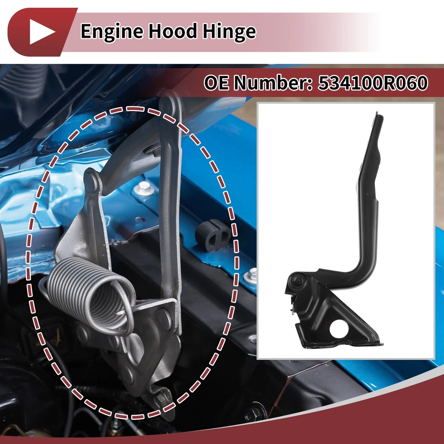 Hood Hinge 1 x for Toyota RAV4 (2009–2013)