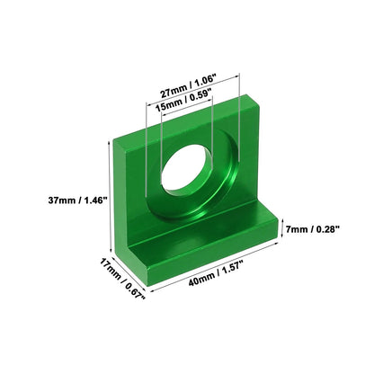 2 x 15mm Hole Dia Chain Adjuster Block Tensioner Green Metal for Motorcycle