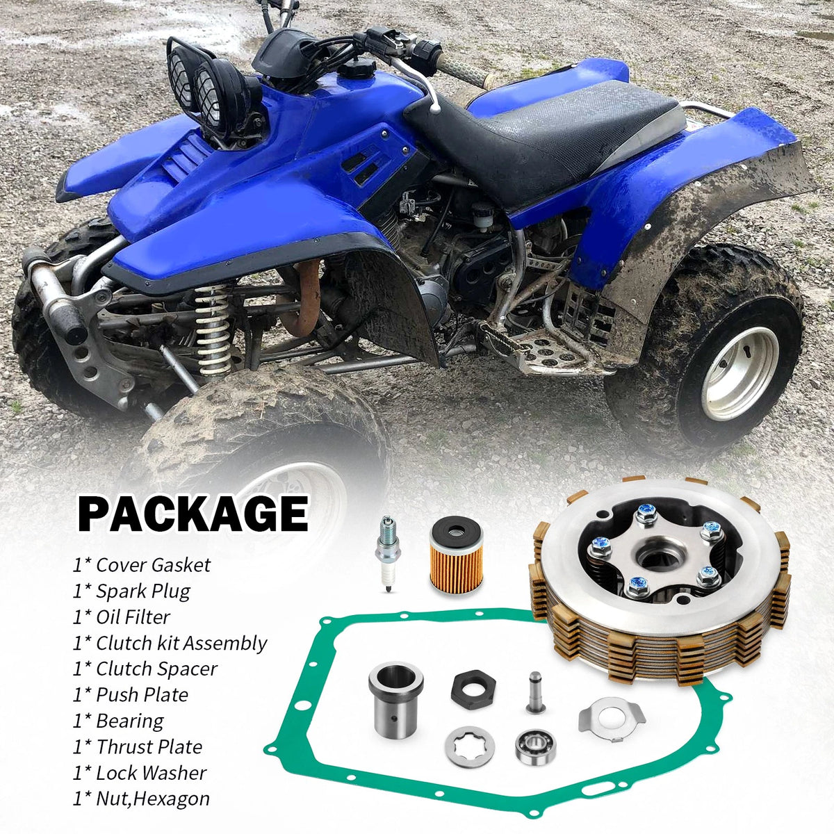 Heavy Duty Clutch Assembly w/ Lock Washer for Yamaha Raptor 350 (2004–2013)