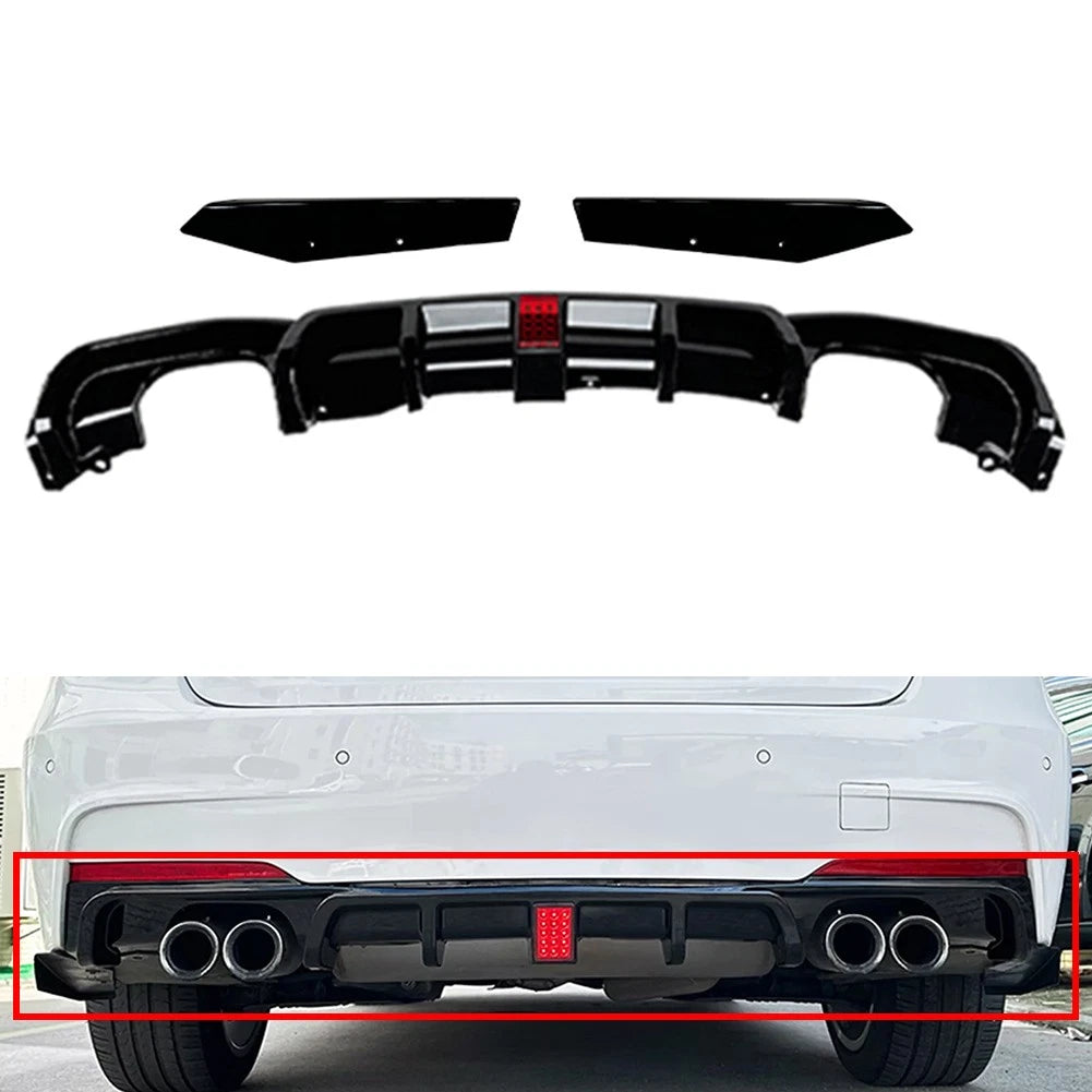 3PCS Rear Bumper Splitter Spoiler Lip for BMW 3-Series F30 F31 F35 M-Sport (12-19)