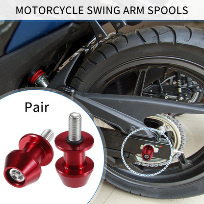 1 Pair Swingarm Spools 8mm CNC Sliders Stand Red for Motorbike