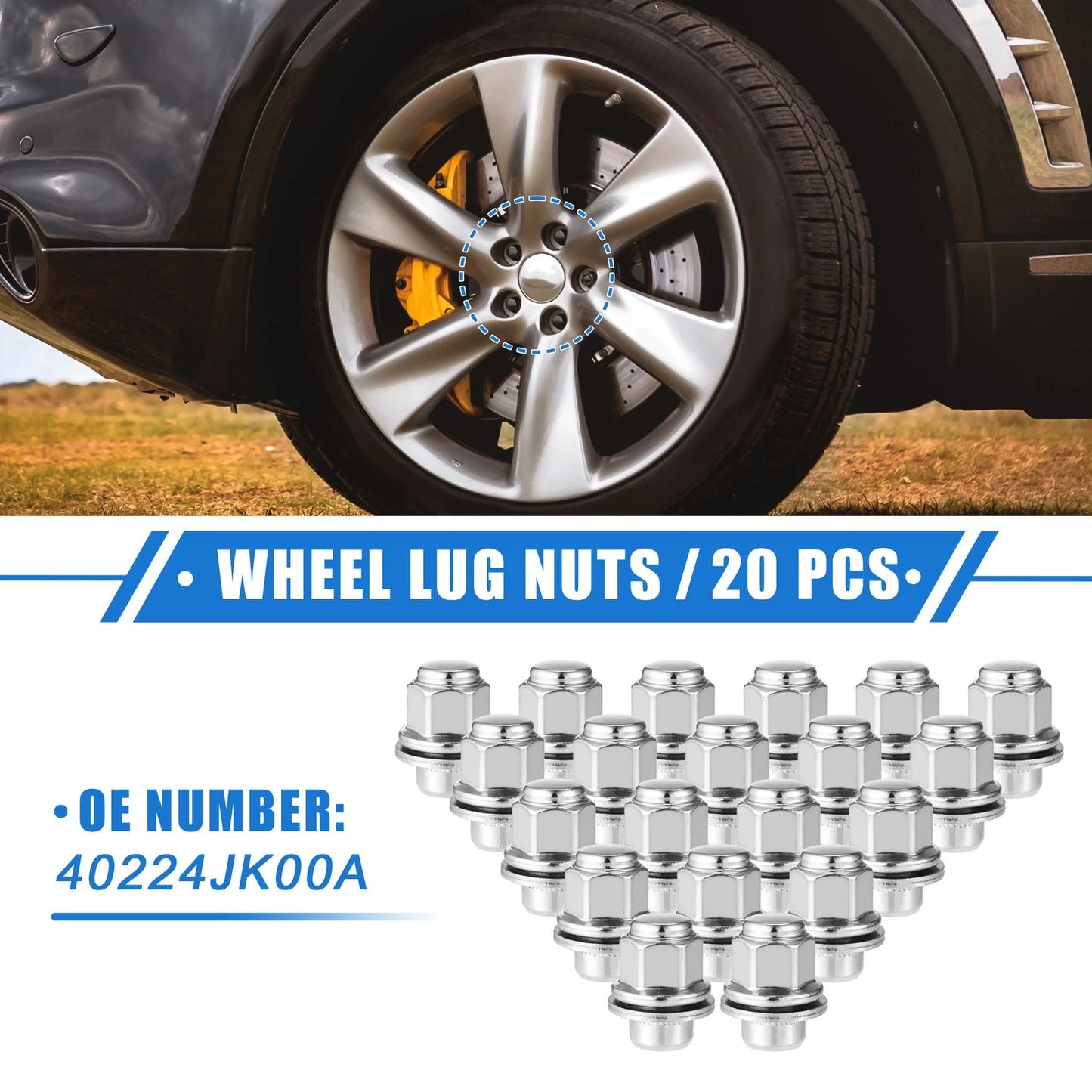 20 x Lug Nuts M12x1.25 for INFINITI EX35 (2008-2012)
