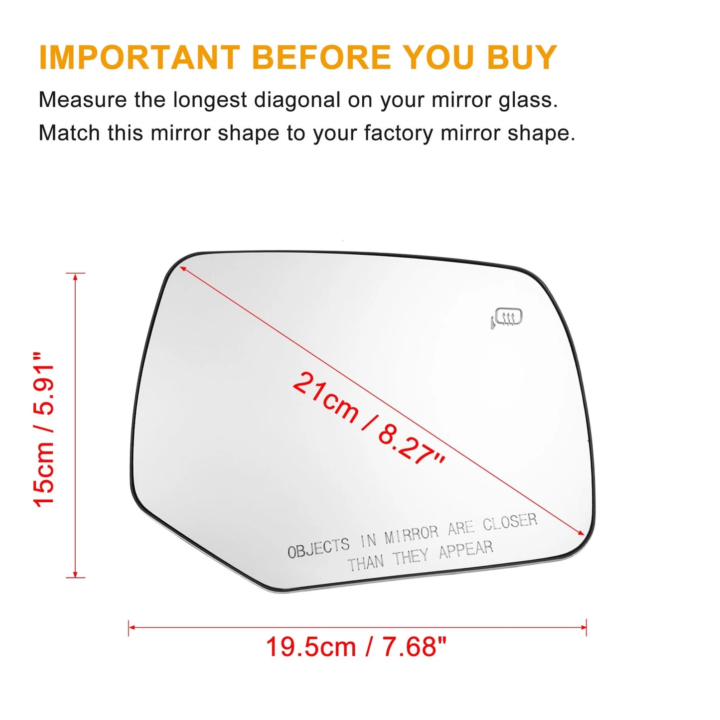2 x Heated Side Mirror Glass for Ford Escape (2008-2012)