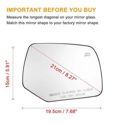 2 x Heated Side Mirror Glass for Ford Escape (2008-2012)