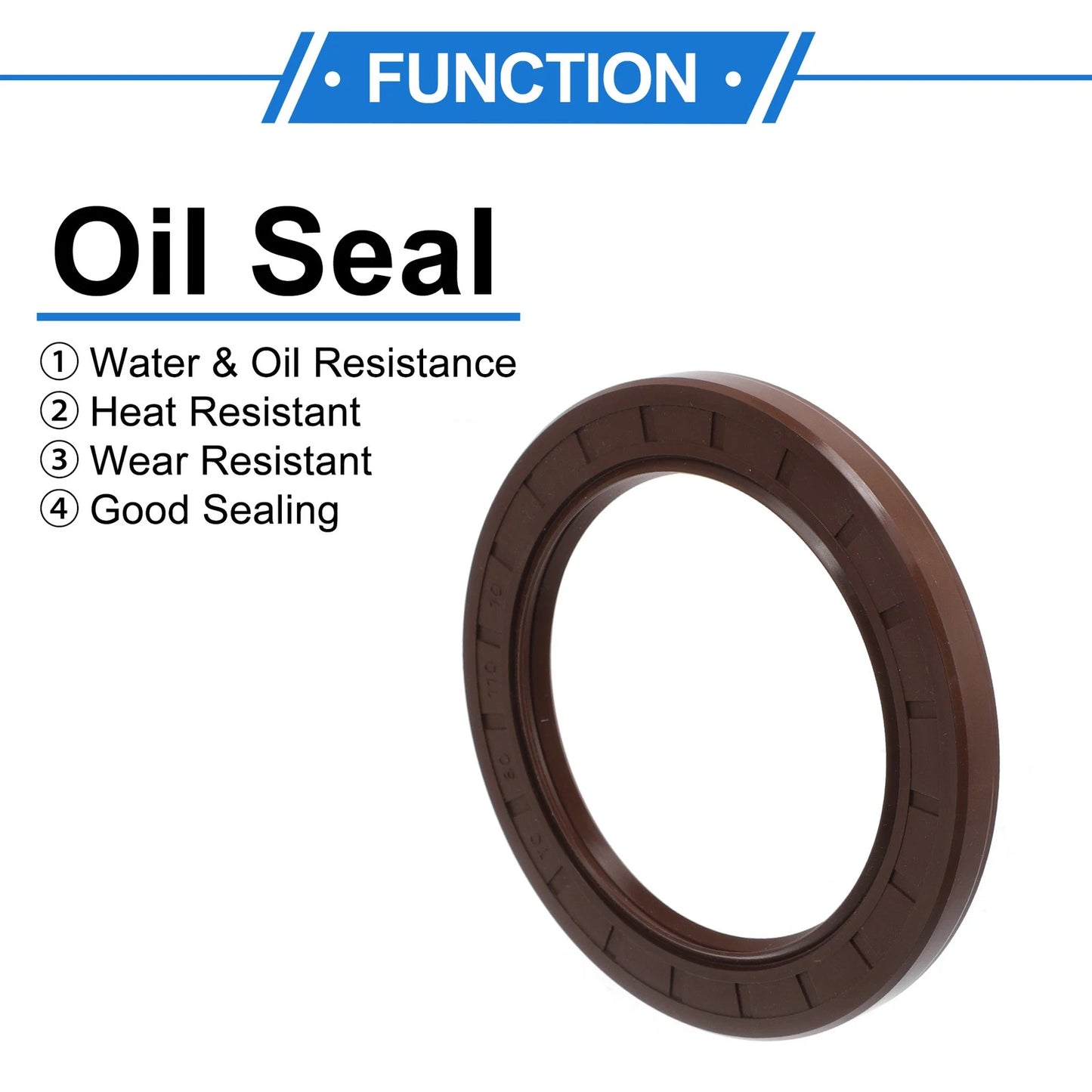 Oil Seal / 2 x 80x110x10mm / Seal Ring Rotary Shaft Seal FKM Rubber Brown