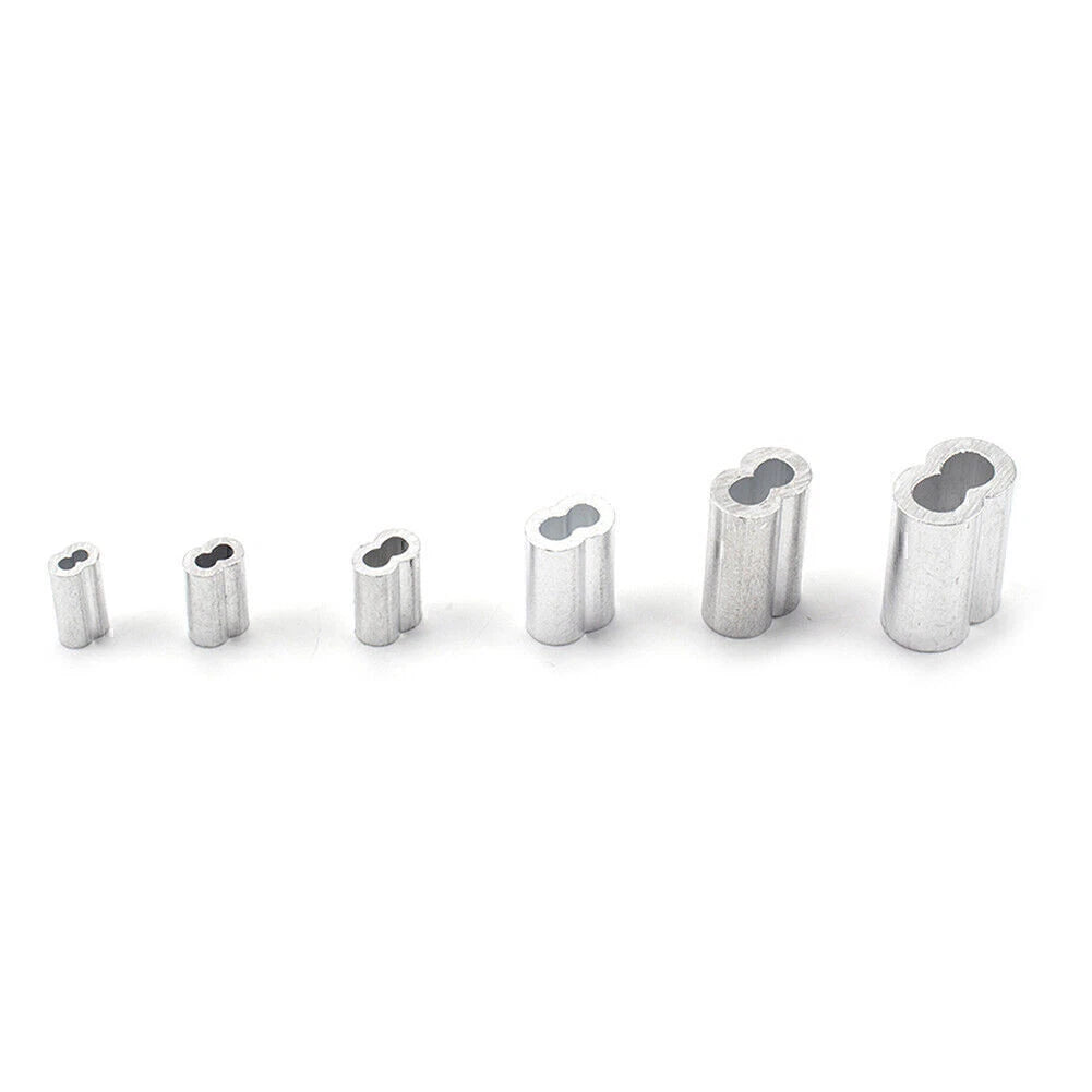 6 x Ferrule Crimping Loop Sleeves for Wire Rope Cable Line Assortment