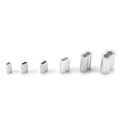 6 x Ferrule Crimping Loop Sleeves for Wire Rope Cable Line Assortment