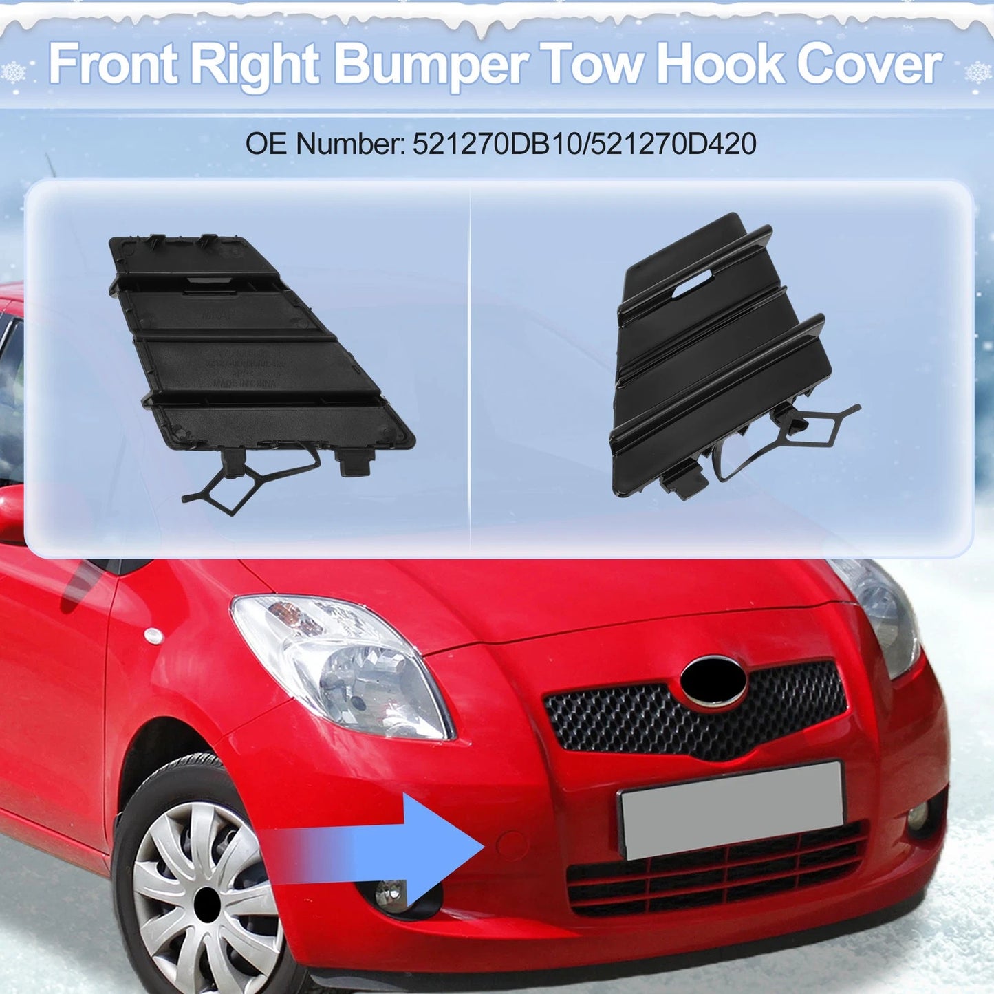 Right Front Tow Hook Cover for Toyota Prius Prime (2017-2021)