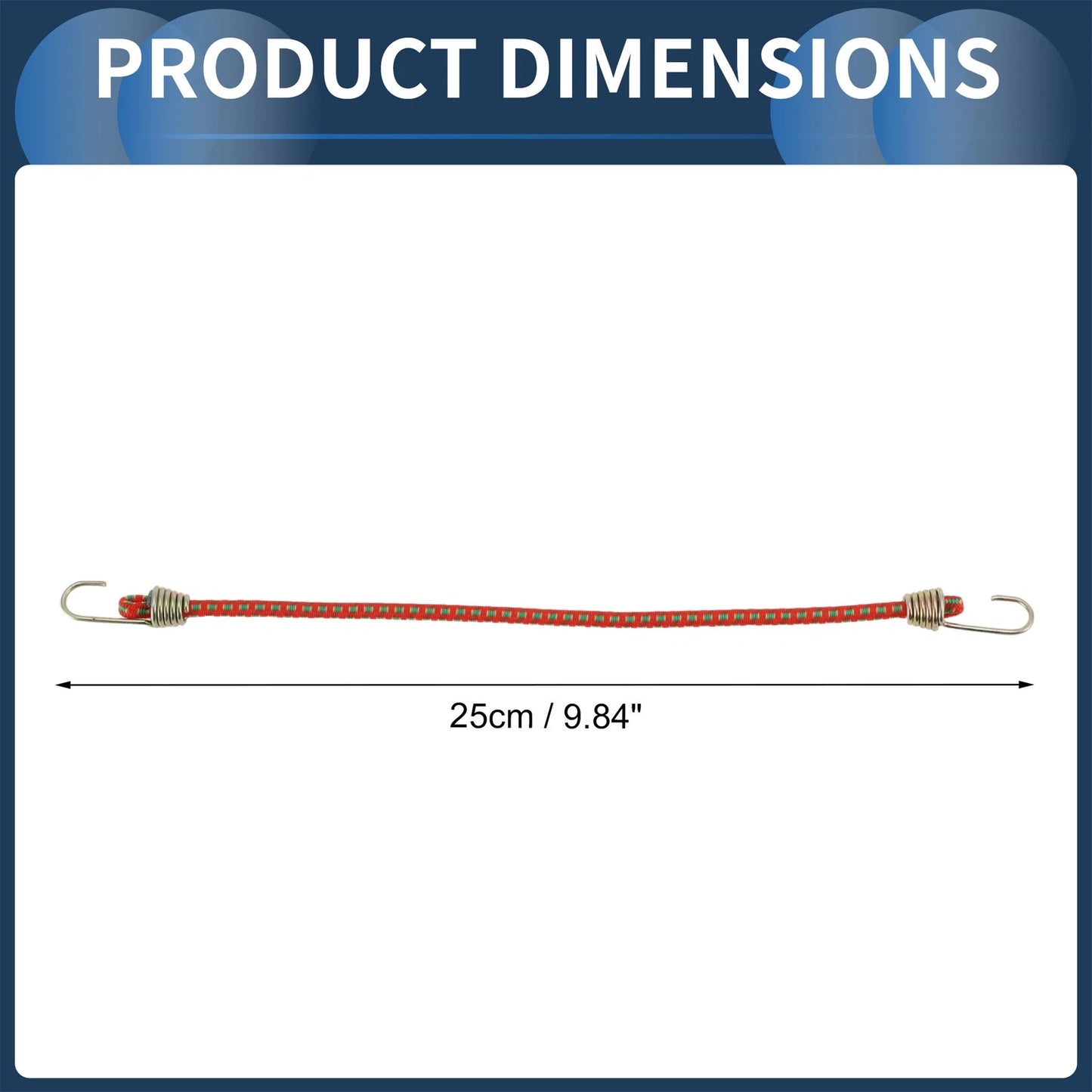 10 x 25cm Adjustable Mini Rope Bungee Cords w/ Buckle for Luggage - Orange