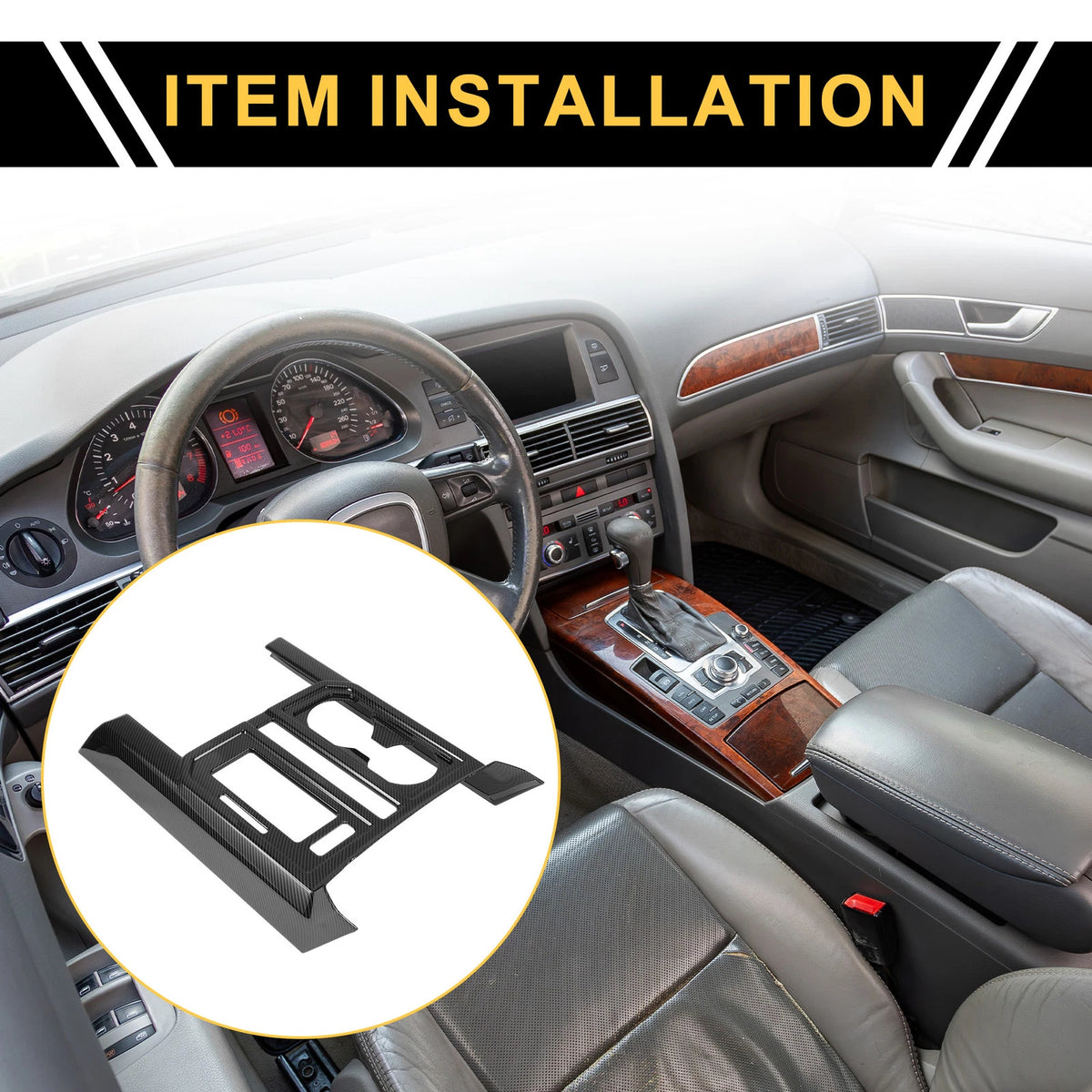 Carbon Fiber Gear Shift Panel Cover Trim for Ford F-150 (2015-2020)