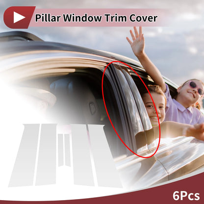 Door Pillar Window Trim for Chevrolet Aveo Sedan Silver Tone (2011-2014)