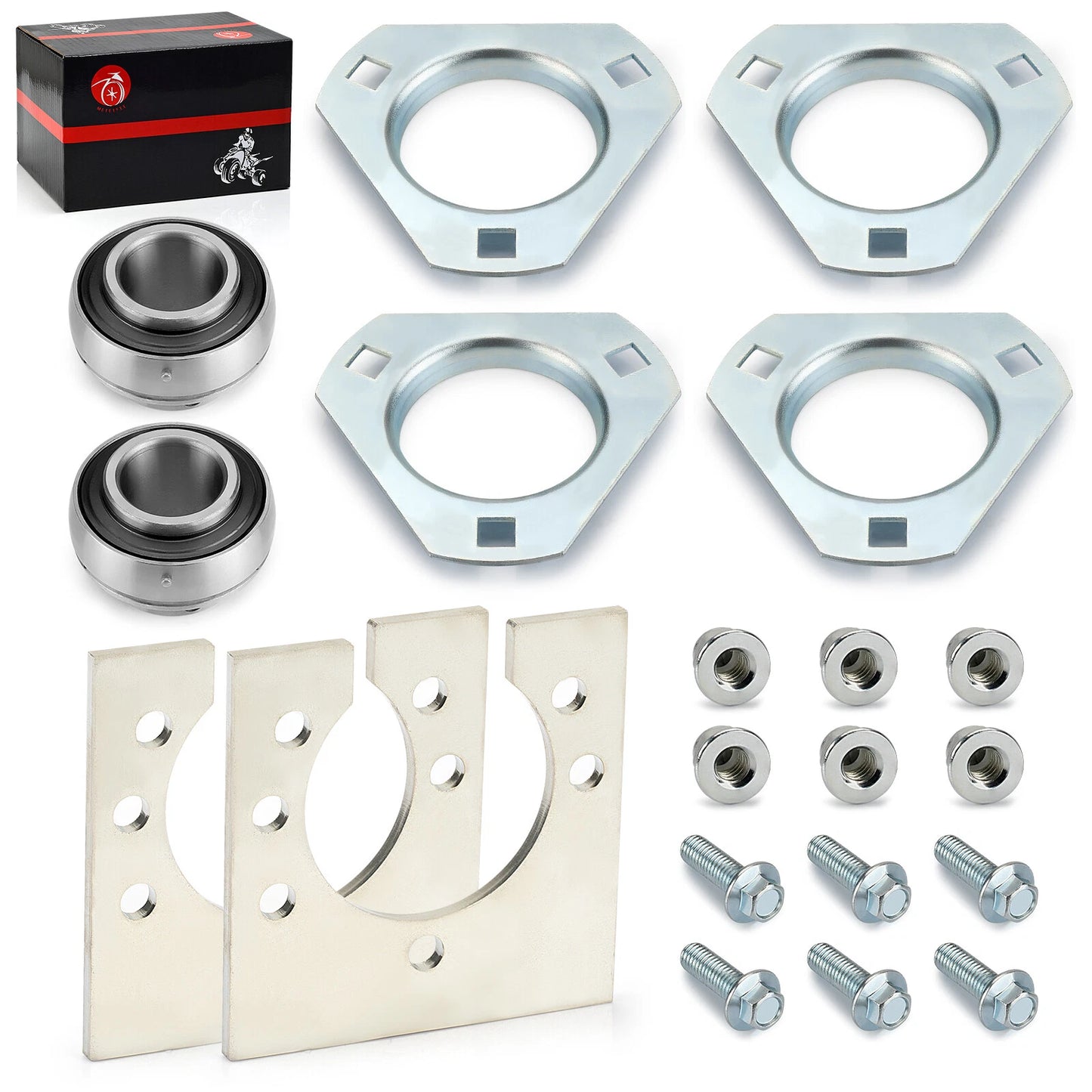 Live Axle Bearing Kit 1x for Go-Karts/ATV with 3 Hole