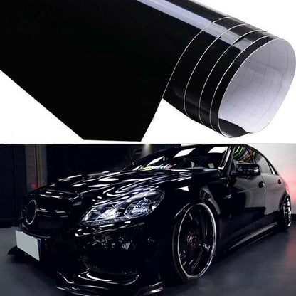 Gloss Black Vinyl Wrap Film Car Sticker Decal With Air Bubble