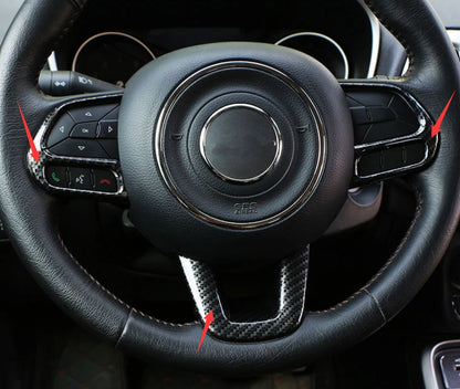 Carbon Fiber Steering Wheel Cover Trim for Jeep Compass (2017-2021)
