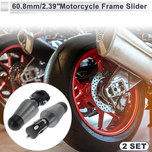 0.87–1.1" Aluminum Alloy Motorcycle Slider Frame 2 x Screws Titanium Tone for Motorcycle