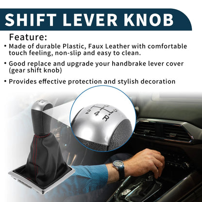 5 Speed Manual Gear Shifter Knob & Cover for Ford Focus MK2 (2004-2008)