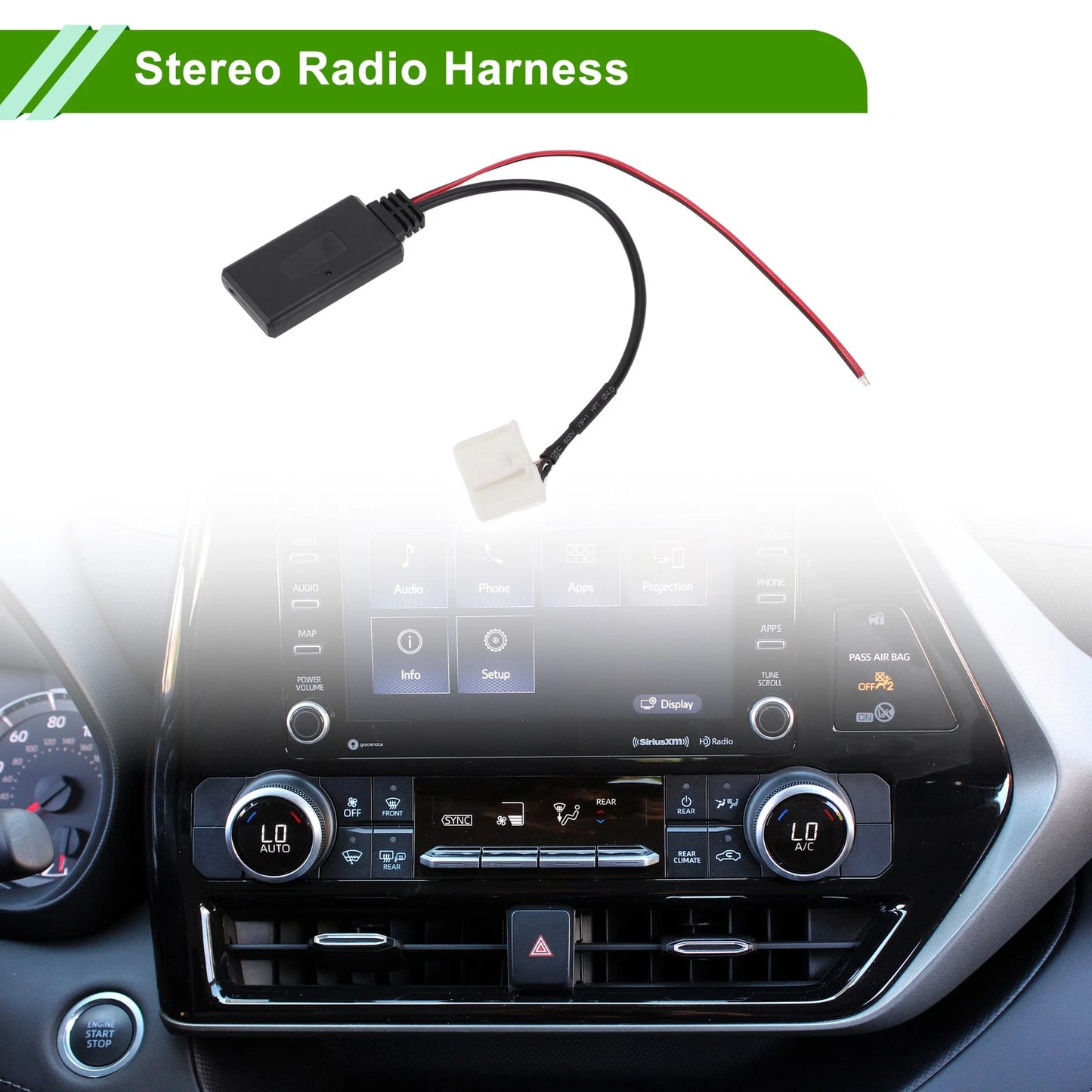 Stereo Radio Harness Bluetooth AUX Adapter for Toyota 4Runner (2003-2023)