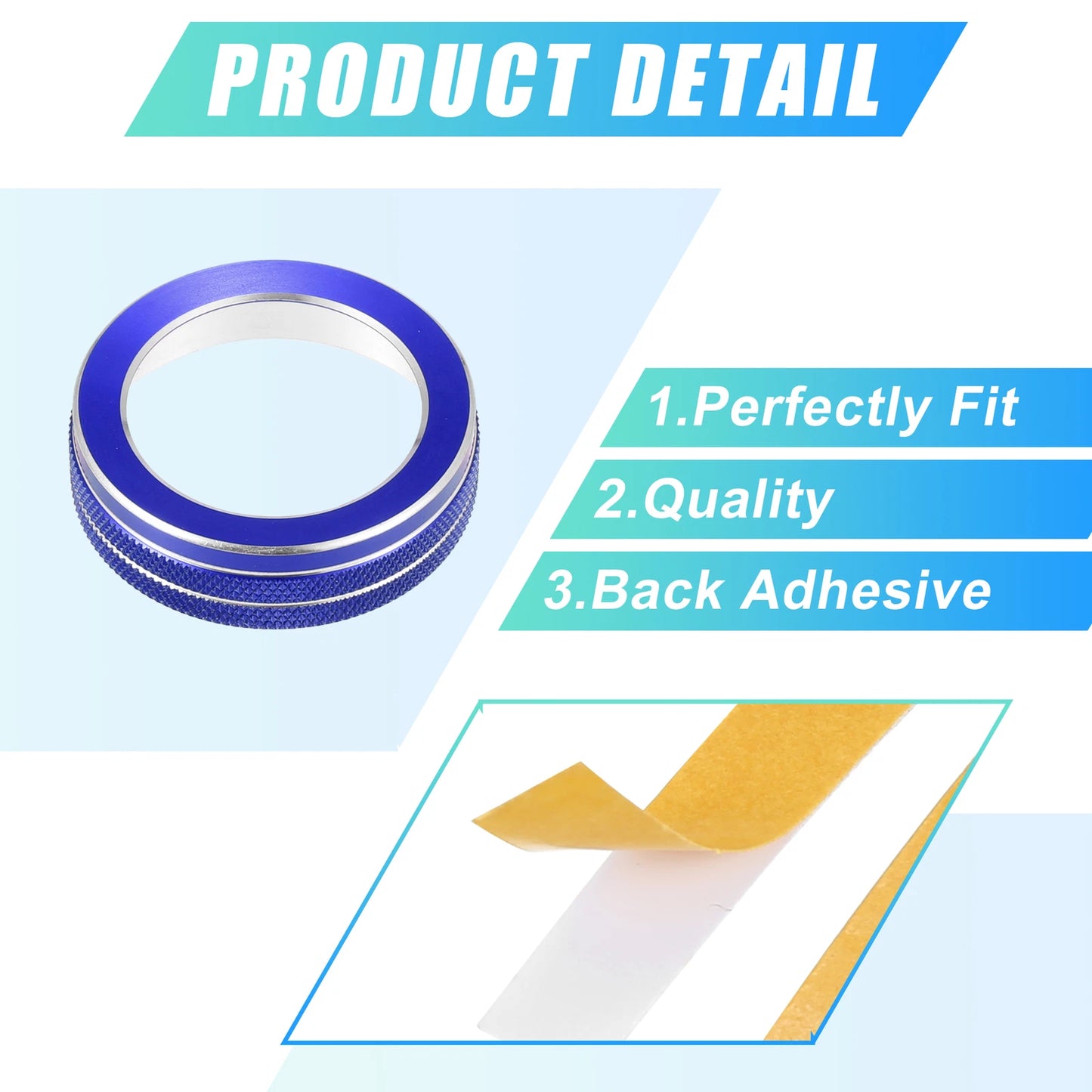 Car Mode Switch Knob Cover Trim for Ford Explorer (2020-2022) Blue Aluminum