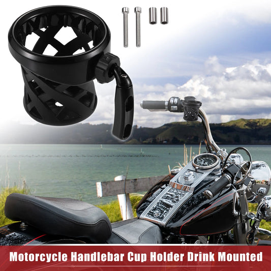 1 Set Motorcycle Handlebar Cup Holder for Harley-Davidson Most Model Black
