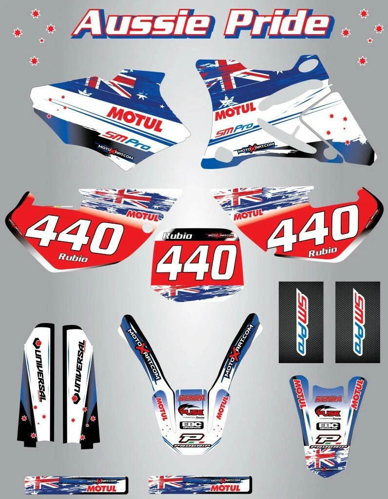 Custom Graphic Kit - AUSSIE PRIDE for Yamaha YZ 250 (2002-2005)