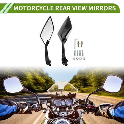 Rear View Mirror Prismatic Carbon Fiber Pattern Black for M8/M10