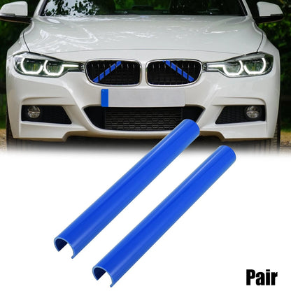 Blue ABS Front Grille Trim Strips Covers for BMW 5 6 7 Series (2011-2020)