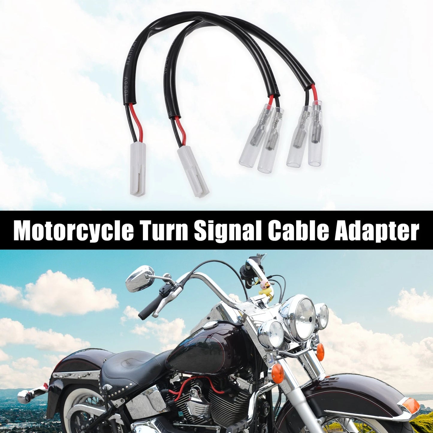 Motorcycle Turn Signal Cable Adapter Connector for Honda  2 x Pcs